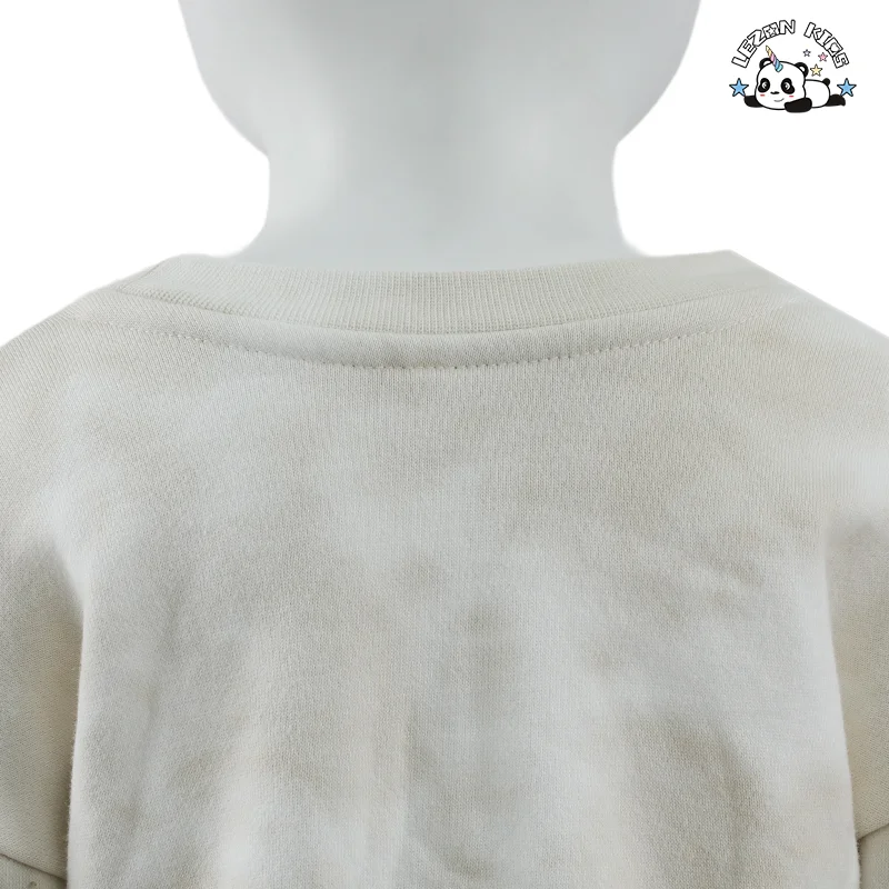 LEZONKIDS - New Design Girls Clothes Autumn Solid Color Long Sleeve Embroidery Organic Cotton Girls Clothing Set